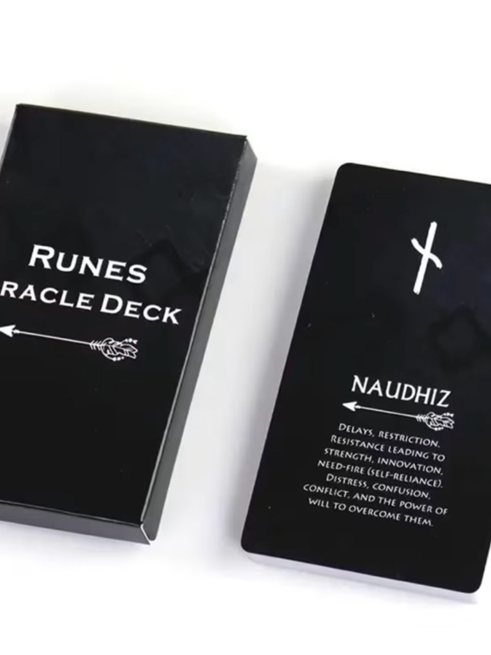 ⭐️ Runes Oracle Deck - Black Rune Divination Cards - Picture 3 of 6